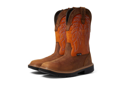 Wolverine Men's Rancher DuraShocks CarbonMax Wellington Western Boot, Yellow/Orange, 10