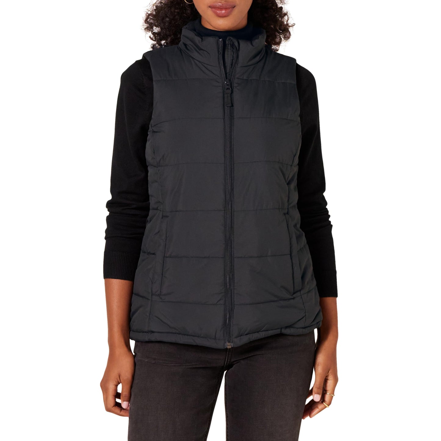 Amazon Essentials Women's Mid-Weight Puffer Vest, Black, Small