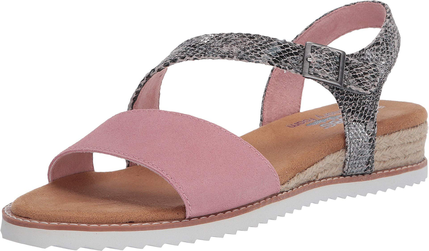 Skechers BOBS from Women's Desert Kiss - Cactus Rose sandal, Blush, 6 M US