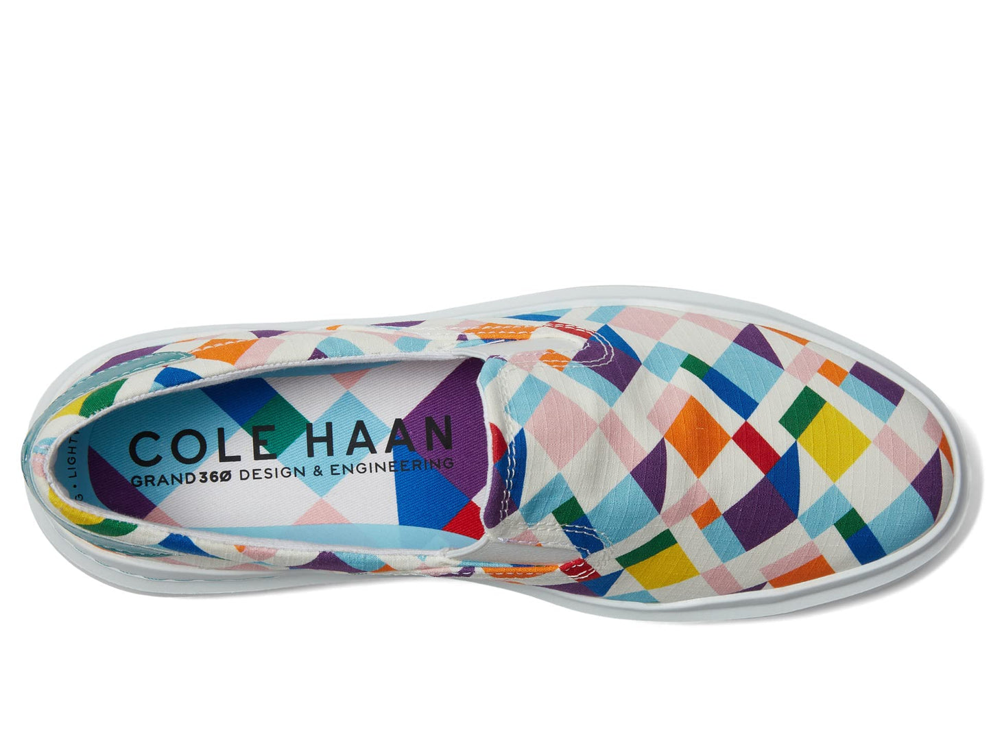Cole Haan® Grandpro Rally Canvas Men’s Slip-On Sneakers – Man-Made Upper and Outsole – Printed Design Pride 8 D - Medium