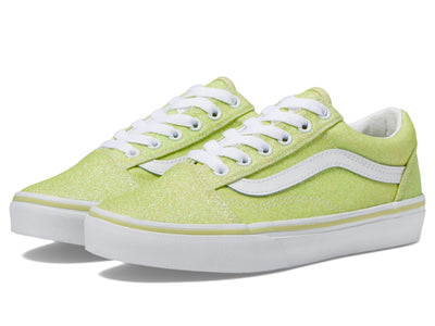 Vans Men's Kid Old Skool™ (Little Kid), Glitter Lime Sherbet, 2 Medium