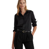 Lauren Ralph Lauren Satin Charmeuse Shirt Black LG
