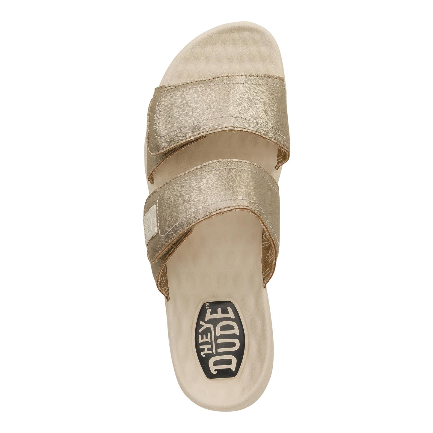 HEYDUDE Delray Slide Classic - Sandals for Women - Textile and Synthetic Upper - Cotton Lining - EVA Outsole Champagne 12 M