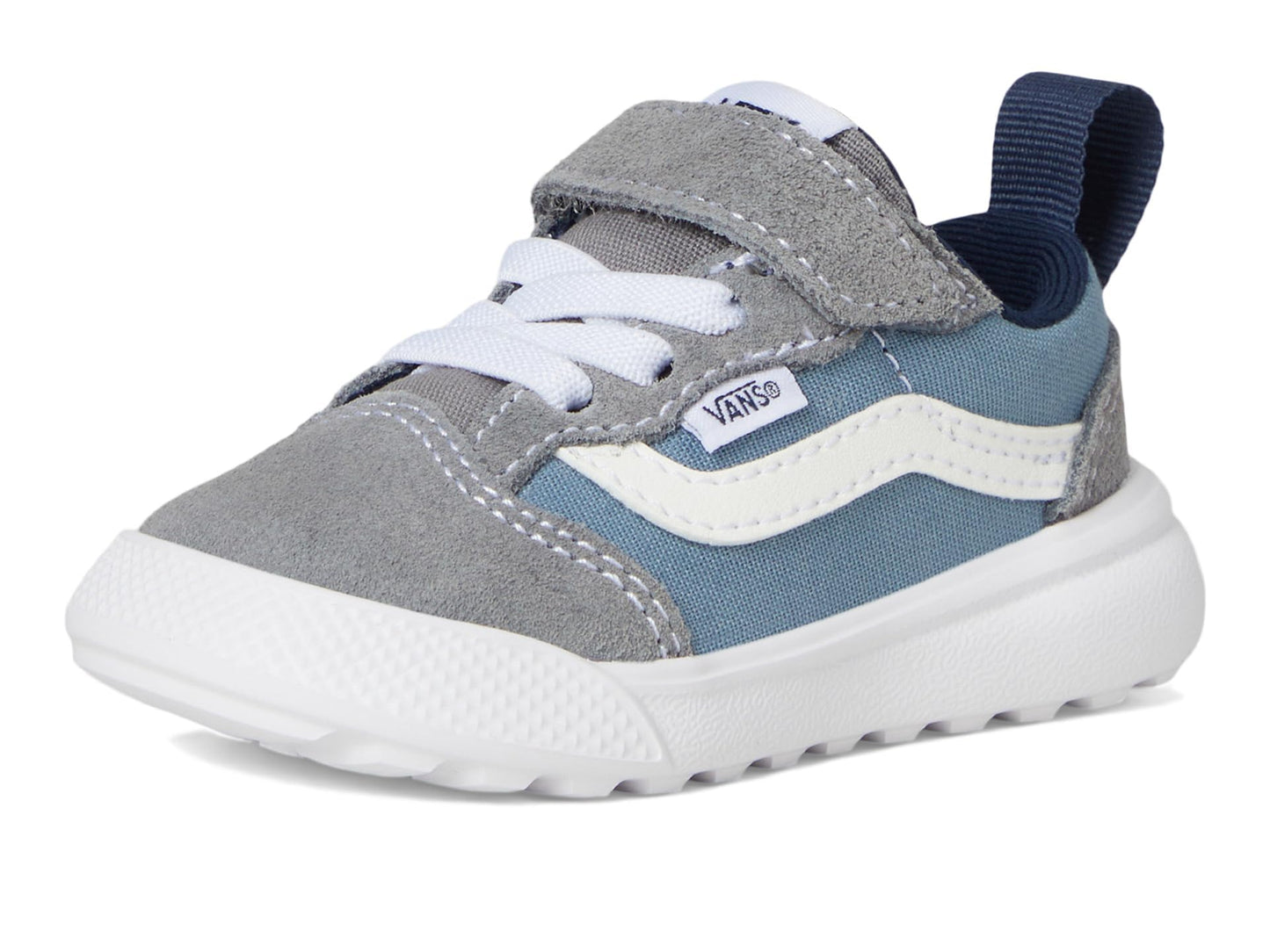 Vans Kids UltraRange 66 V (Toddler) Sneaker, Gray/White/Blue, 8 US Unisex