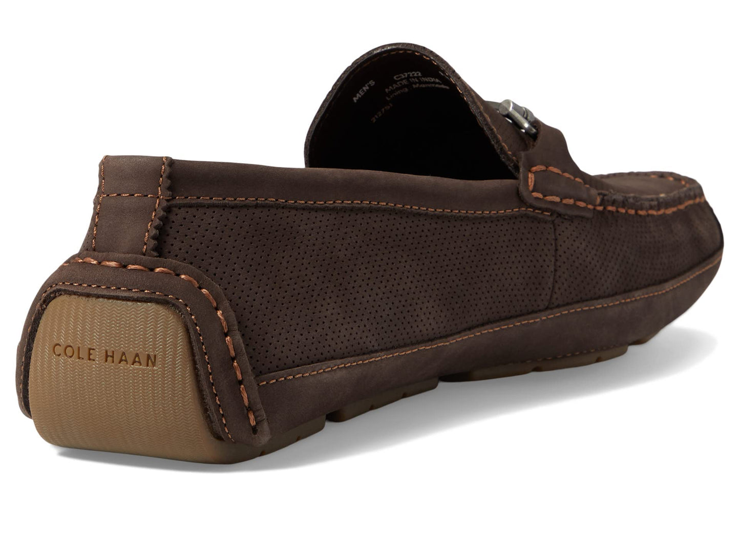 Cole Haan Wyatt Bit Driver Dark Chocolate Nubuck Perf/Gum 10 D (M)