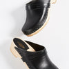 swedish hasbeens Women's Swedish Husband Clog,Black/Nature,8 M US