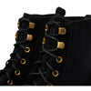 Cole Haan WOMENS CAMEA WP COMBAT BOOT II, BLACK SUEDE WATERPROOF, 10 C US
