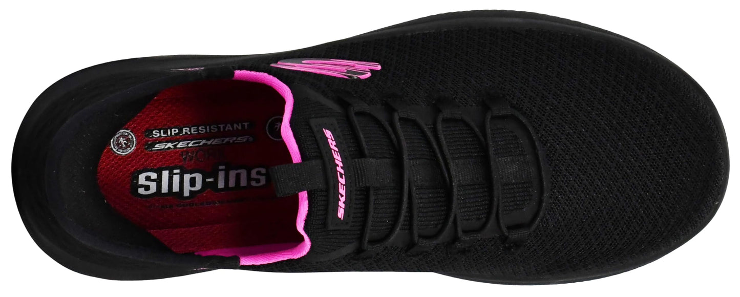 Skechers Women's Slip-Ins: Summits Sr - Enslee Shoes, Black/Hot Pink, 6.5 W