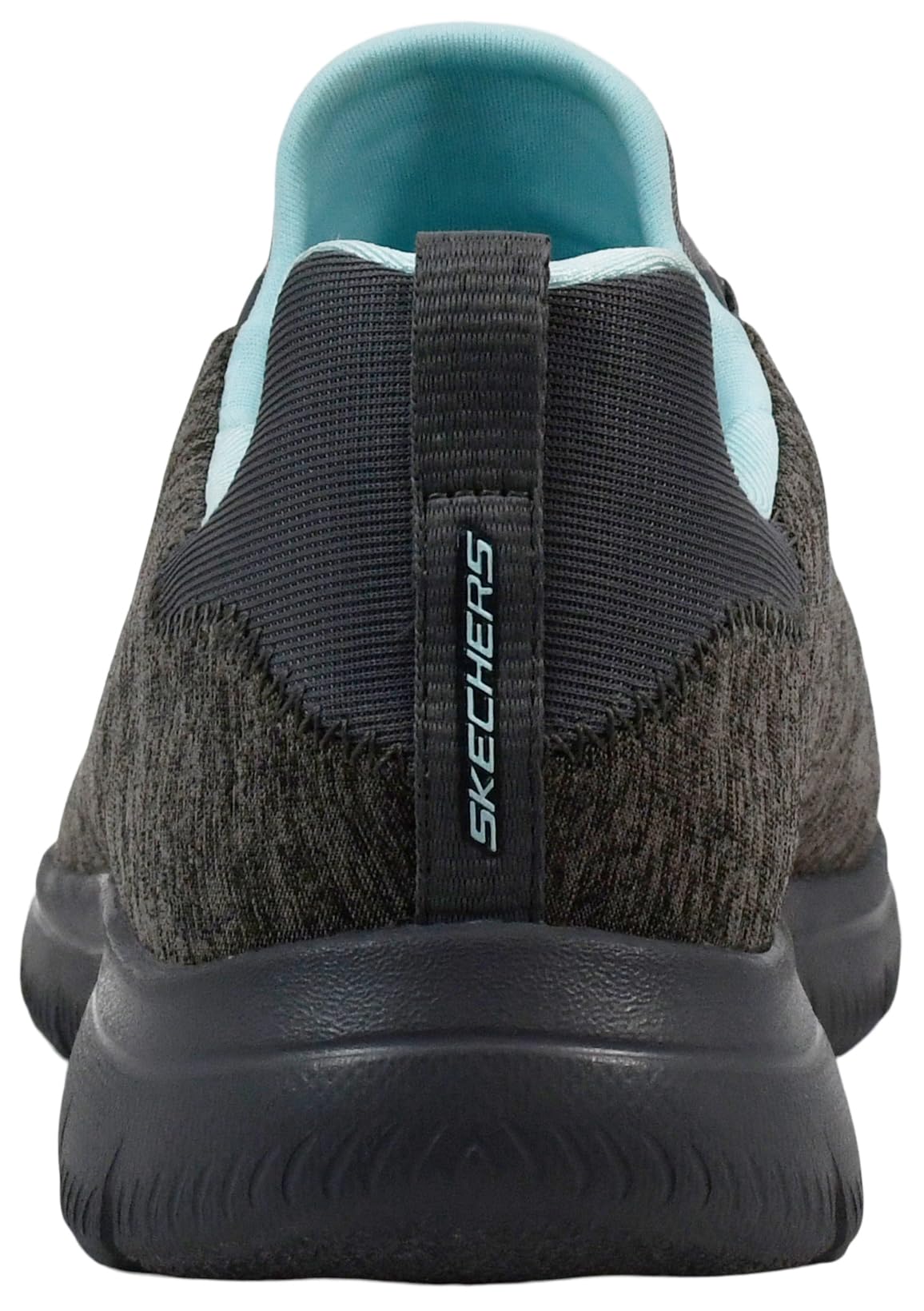 Skechers Women's Summits - Quick Getaway Shoes, Charcoal/Light Blue, 9 M