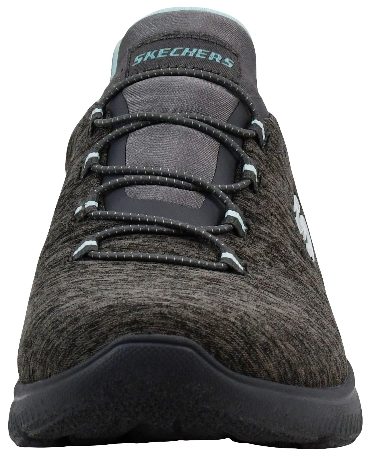Skechers Women's Summits - Quick Getaway Shoes, Charcoal/Light Blue, 9 M