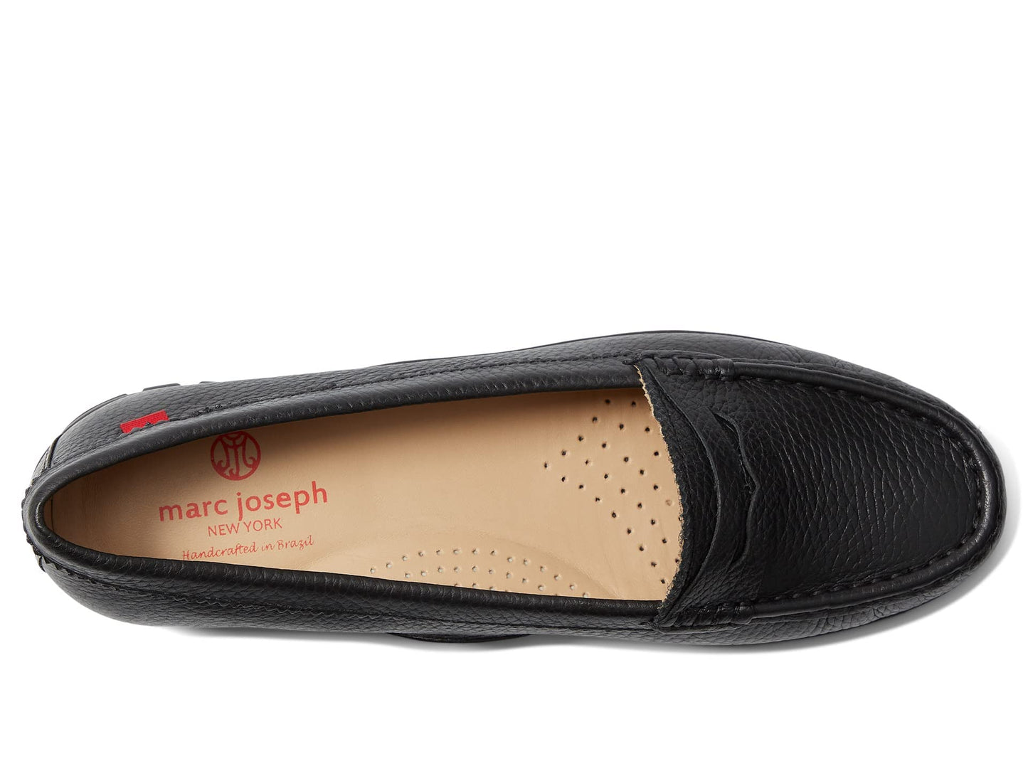 Marc Joseph New York Union Golf Loafers for Women – Leather Upper, Insole, Lining – Synthetic Outsole Black Grainy 11 M
