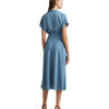 Lauren Ralph Lauren, Women's, Polka-Dot Belted Crepe Dress, Blue/Cream, 16