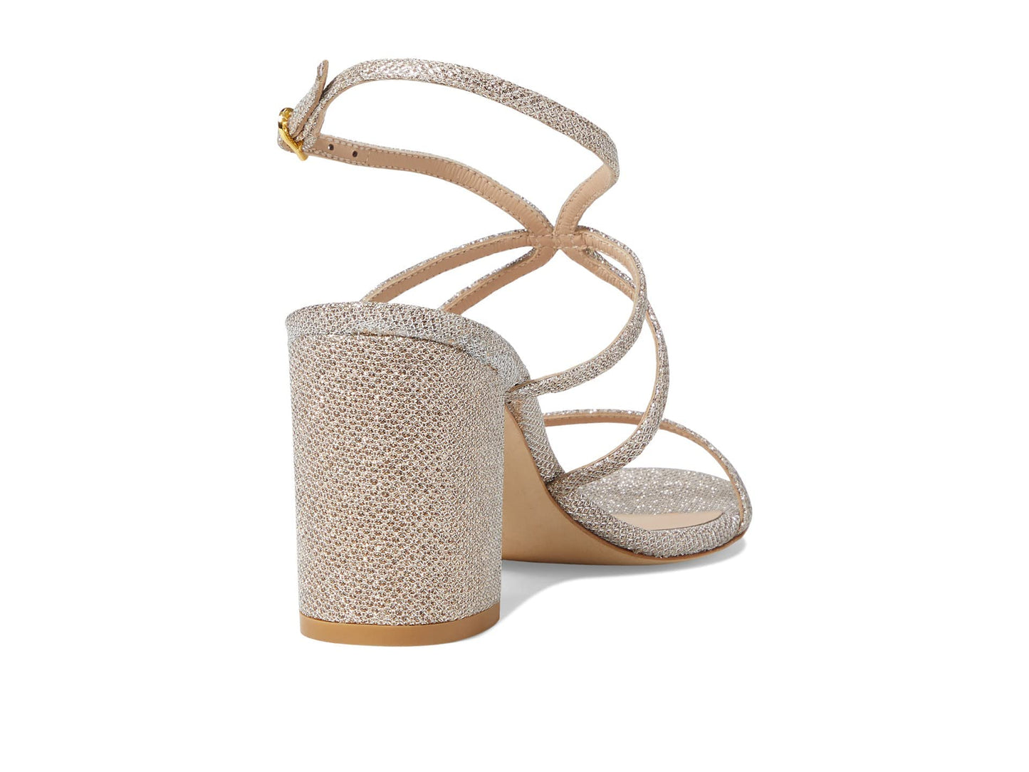 Stuart Weitzman Barelythere 75 Block Sandal Poudre 7 B