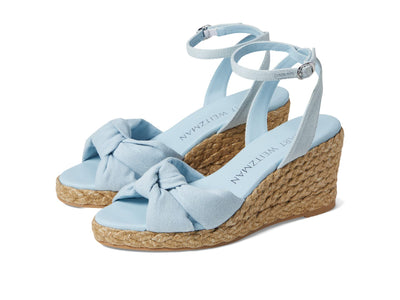 Stuart Weitzman Playa Espadrille Knot Wedge Light/Natural 8 B