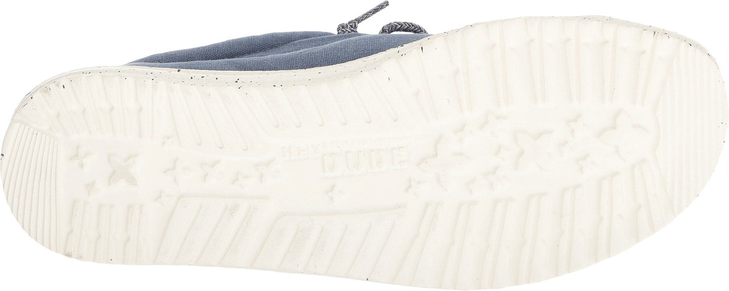 HEYDUDE Men’s Wally Washed Steel Blue Size 10 | Men’s Shoes | Men’s Lace Up | Comfortable & Light-Weight