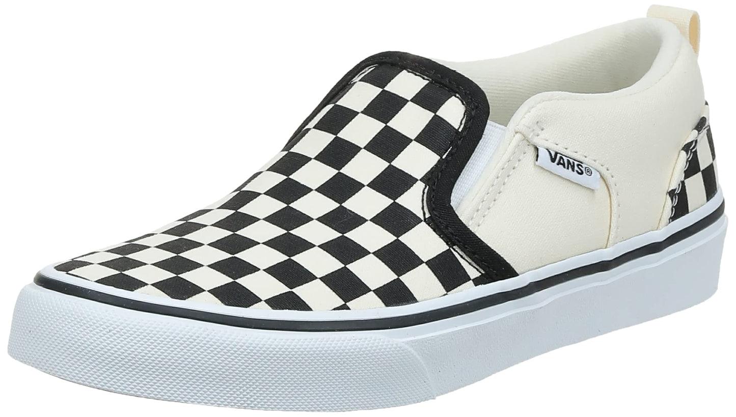 Vans Unisex Yt Asher Trainers, Checkers Black Natural, 5.5 UK, Checkers Black Natural, 5.5 UK