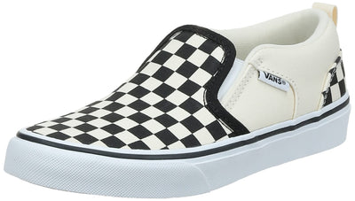 Vans Unisex Yt Asher Trainers, Checkers Black Natural, 5.5 UK, Checkers Black Natural, 5.5 UK