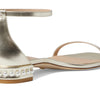 Stuart Weitzman Nudistcurve Pearl Flat Sandal Platino 9 B