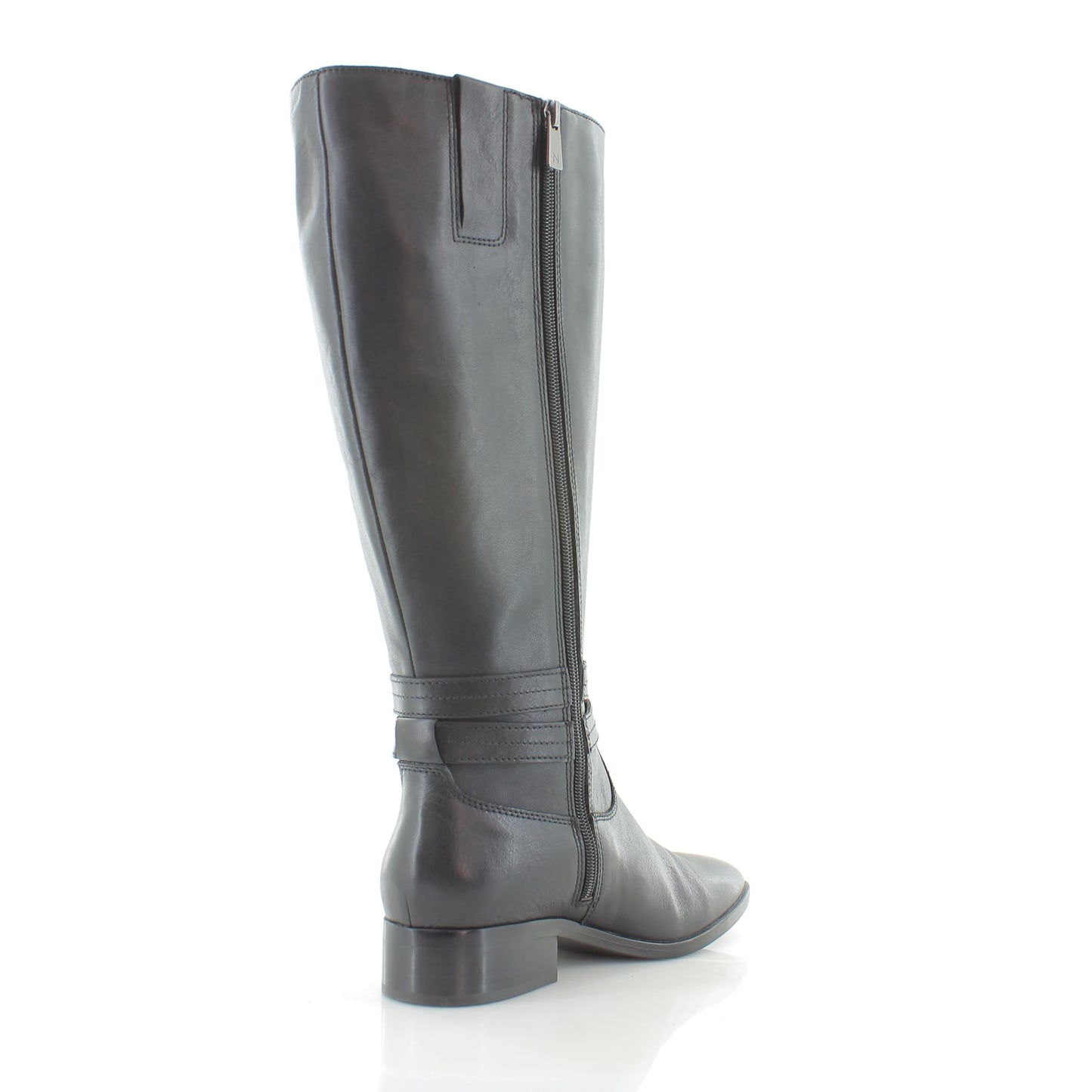 Naturalizer Reid Wide Shaft Black Leather 9.5 M (B)