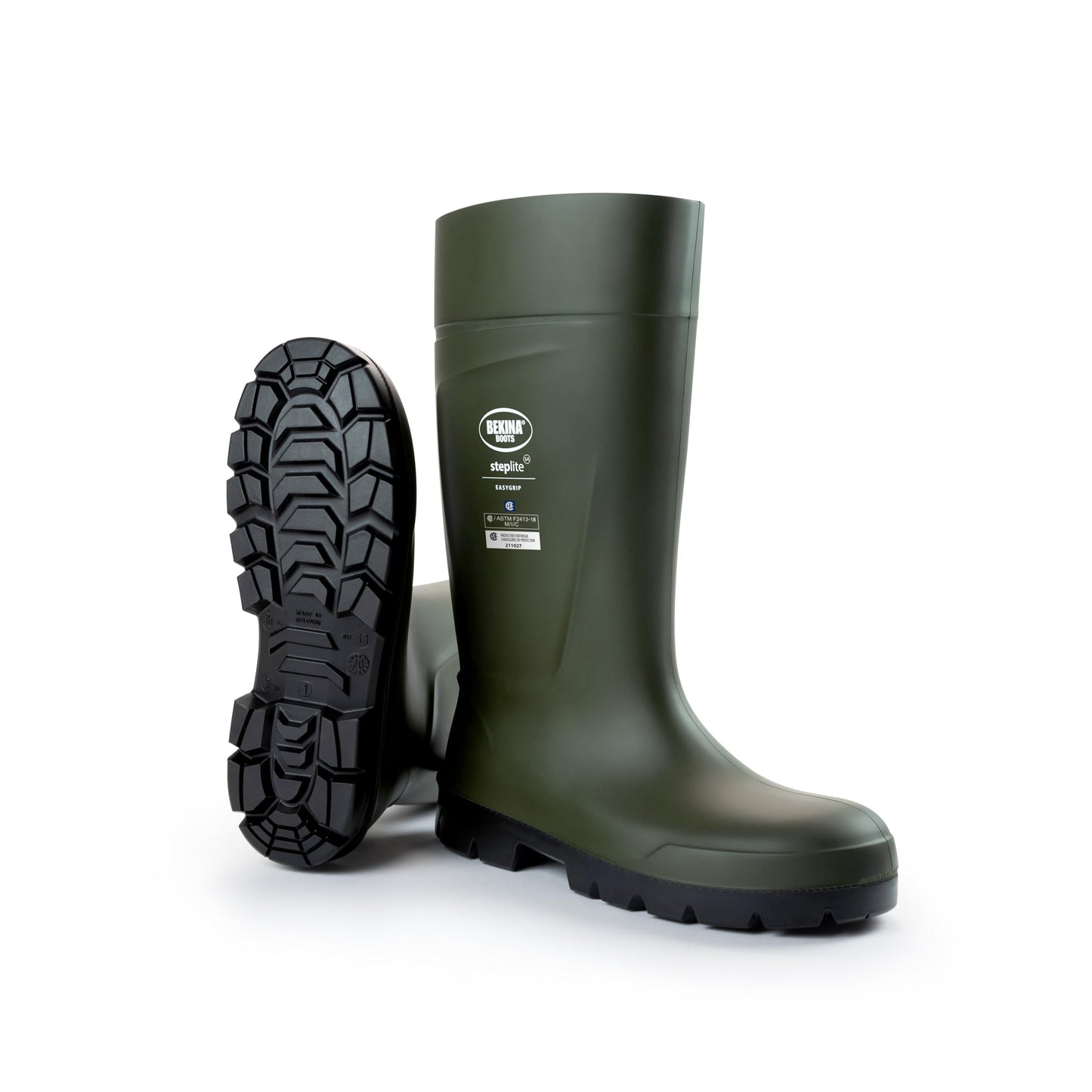 Bekina Steplite EasyGrip S4 Safety Toe Wellington Boots for Men and Women - Lightweight Waterproof SRC Certified Non Slip Steel Toe Boots for Men and Women, Green - 4/6