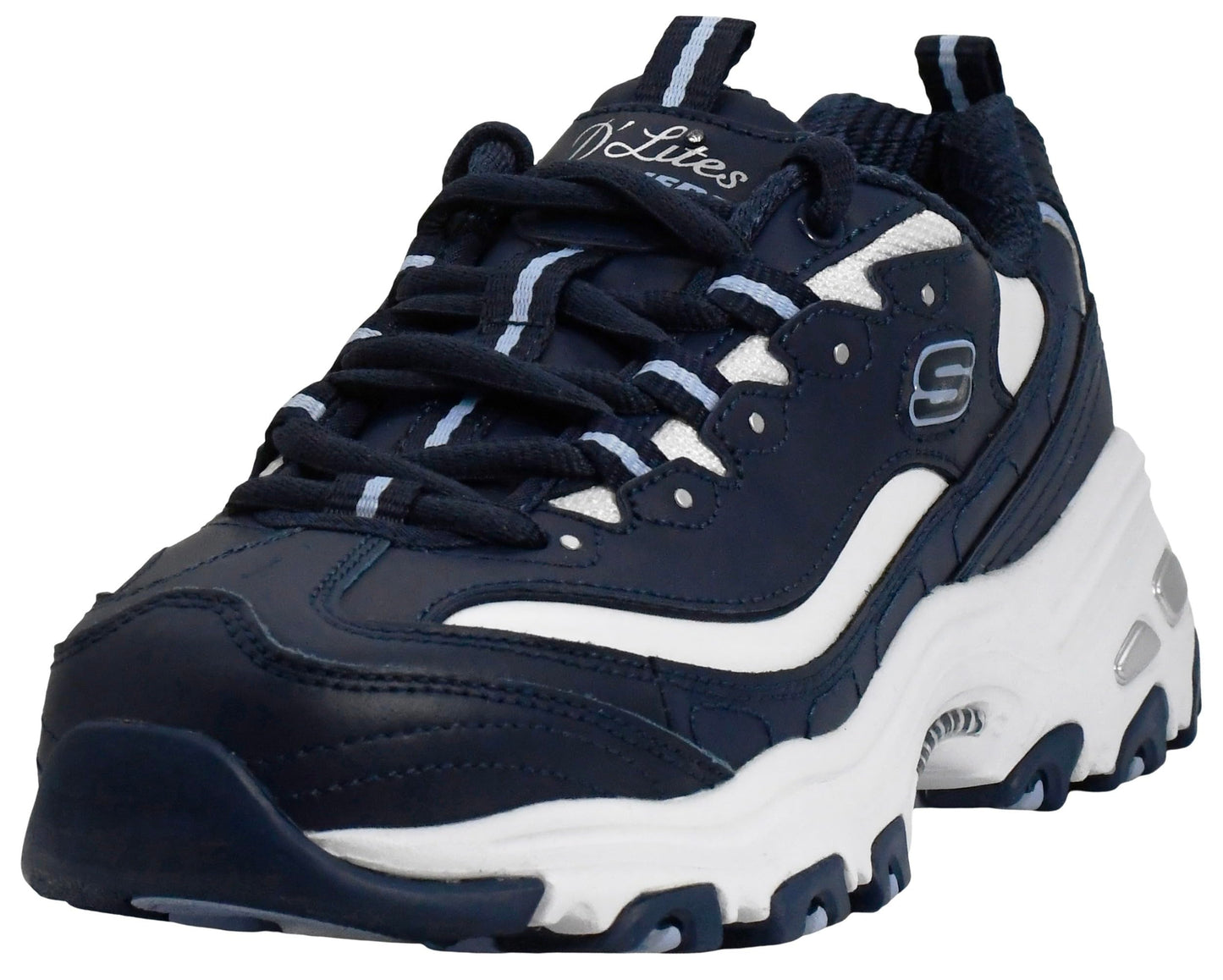 Skechers Women's D`Lites- Fresh Start Shoes, Navy, 6.5 M