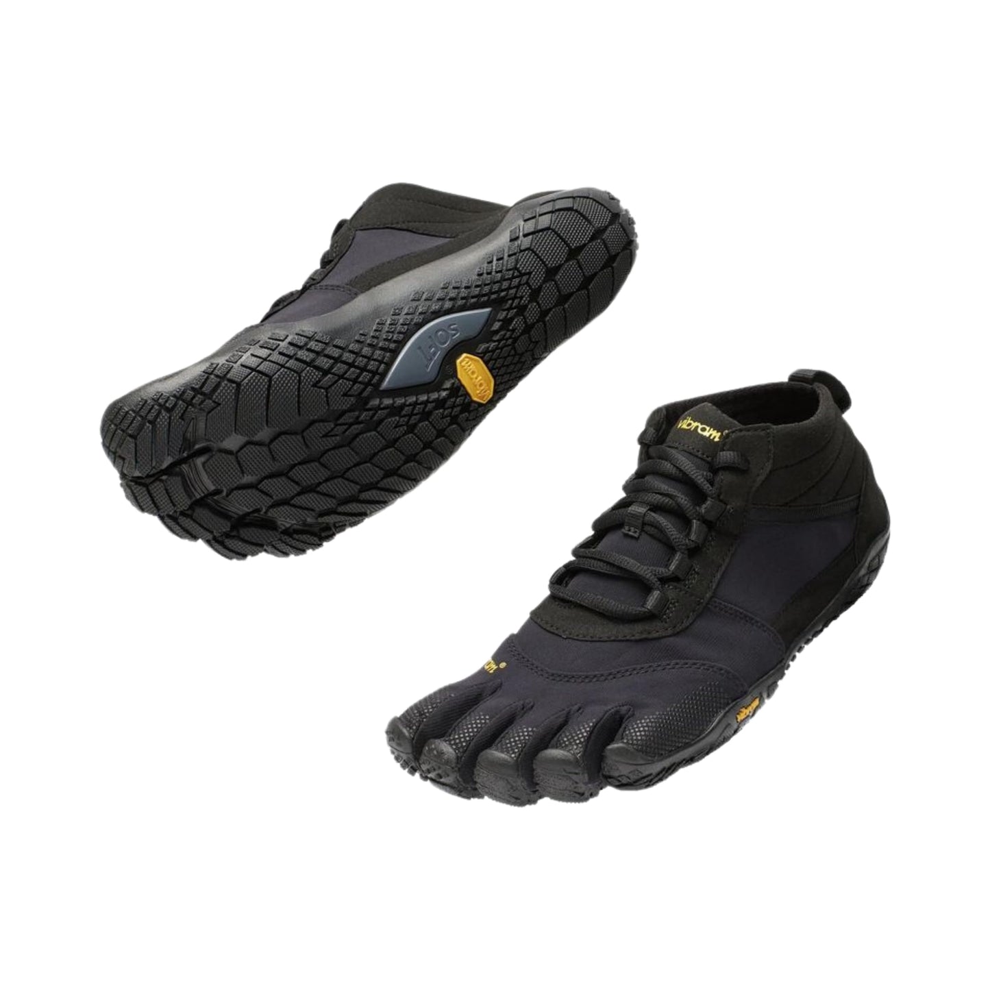 Vibram Women's FiveFingers V-Trek | Barefoot All-Terrain Outdoor Shoe for Hiking & Light Trail, Black/Black, 38 EU / 7.5-8 US