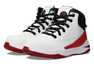Avenger Work Boots Reaction Mid – Shoes for Men – Nubuck Upper – Breathable Mesh Lining – Round Toe Mid White/Red 9.5 D - Medium