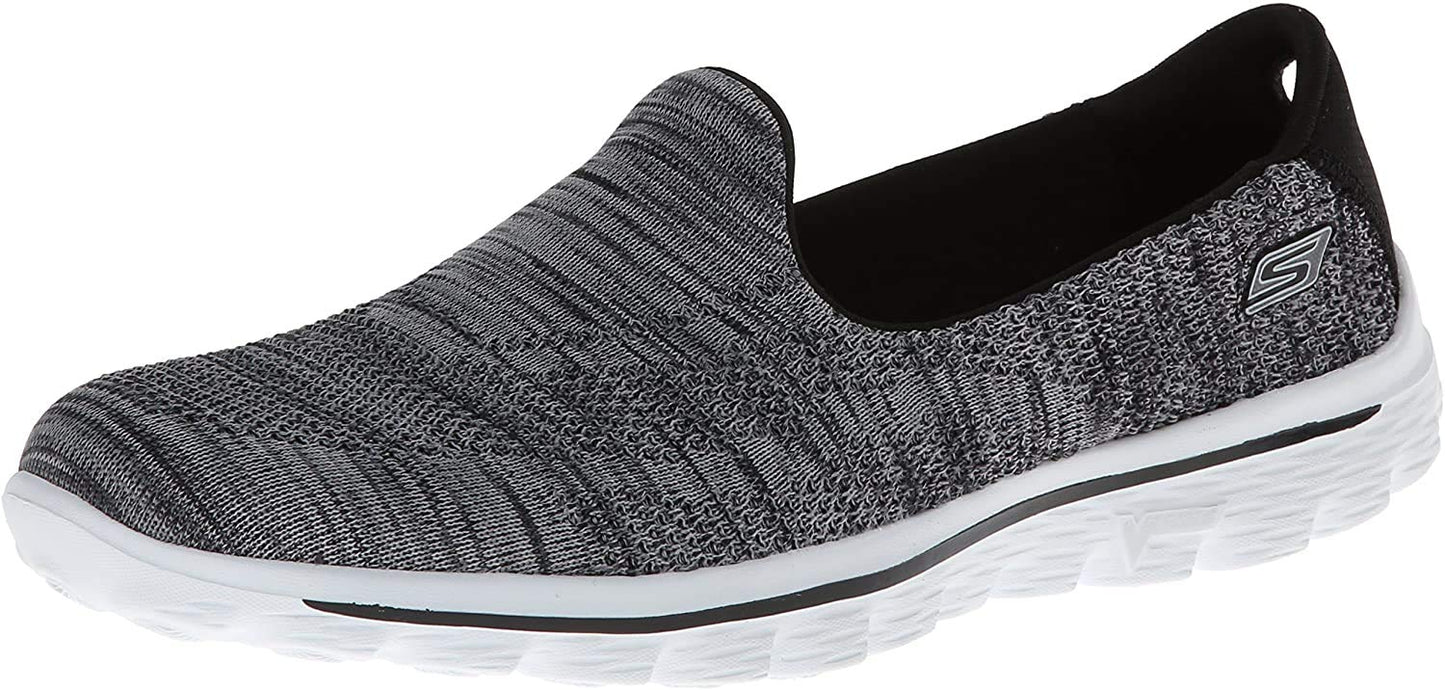 Skechers Performance Women's Go Walk 2 Hypo Walking Shoe,Black/White,6.5 M US