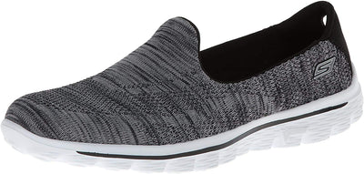 Skechers Performance Women's Go Walk 2 Hypo Walking Shoe,Black/White,6.5 M US