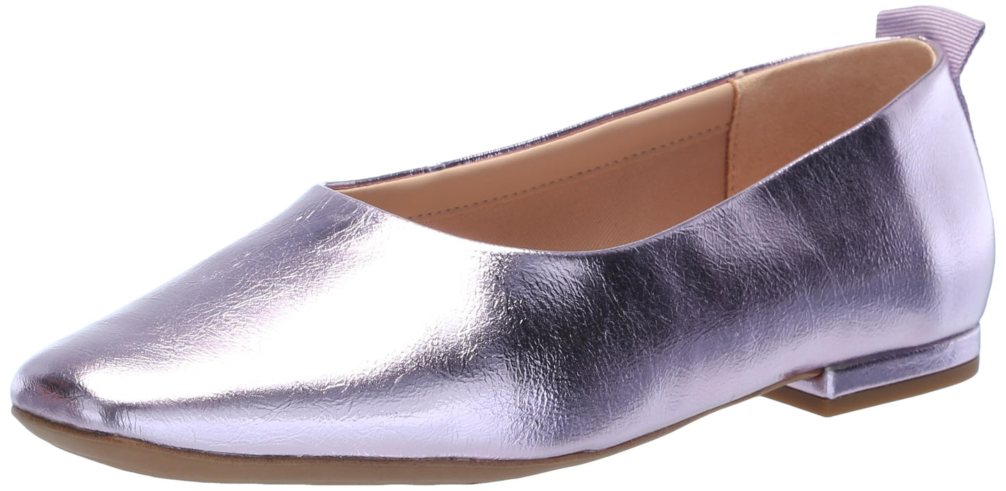 Franco Sarto Womens Vana Slip On Ballet Flat Light Pink Metallic 8.5 W