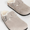 Birkenstock Men's Boston Shearling Sandals, Stone Coin/Natural, Grey, 10 Medium US