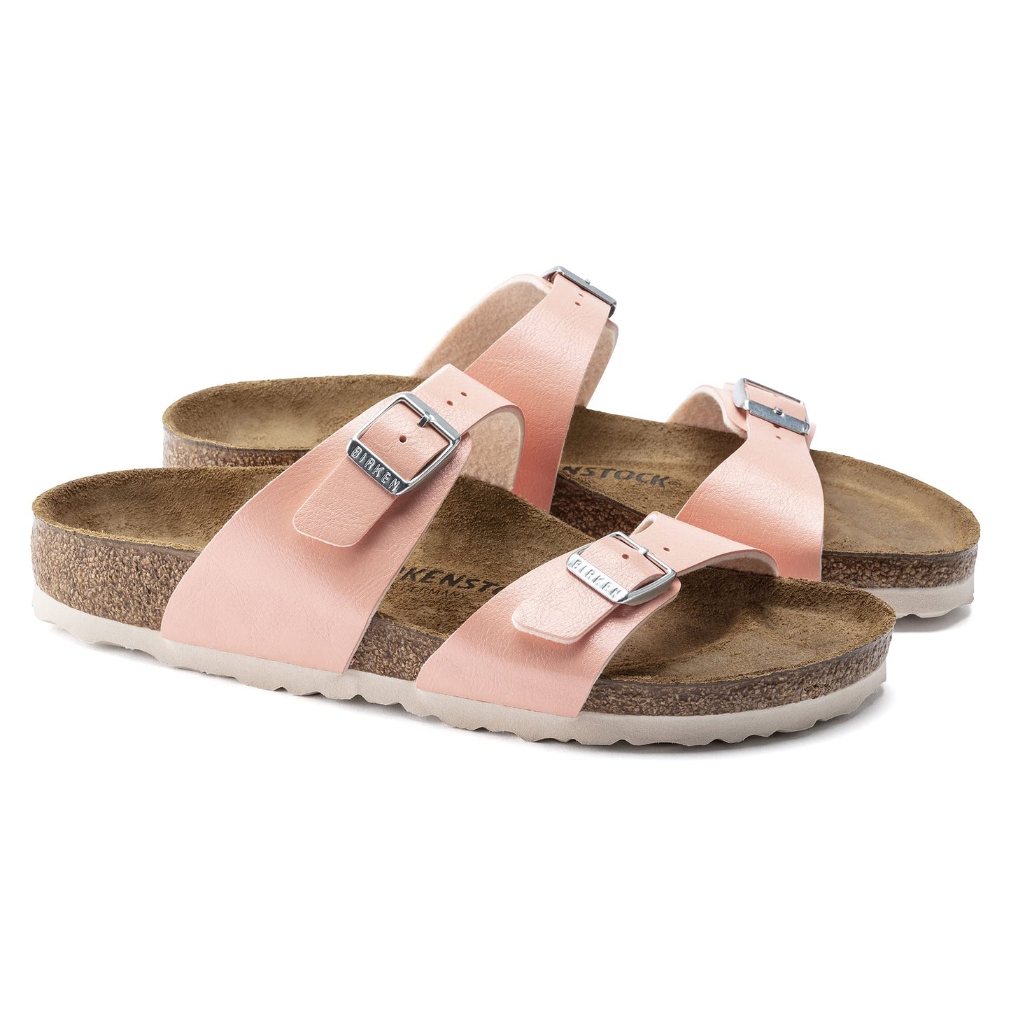Birkenstock Womens Sydney Graceful Coral Peach Birko-flor 39 R EU