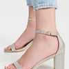 Stuart Weitzman Nudist Curve 75 Block Platino 10.5 B