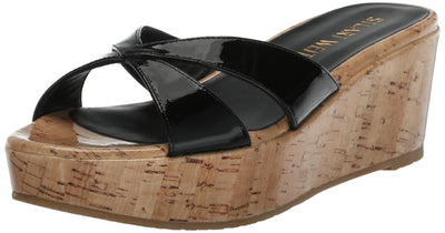 Stuart Weitzman Women's Carmen Platform Slide, Black, 10