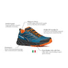 SCARPA Men's Rush 2 GTX Waterproof Gore-Tex Shoes for Hiking - Cosmic Blue/Orange - 11.5 Women/10.5 Men