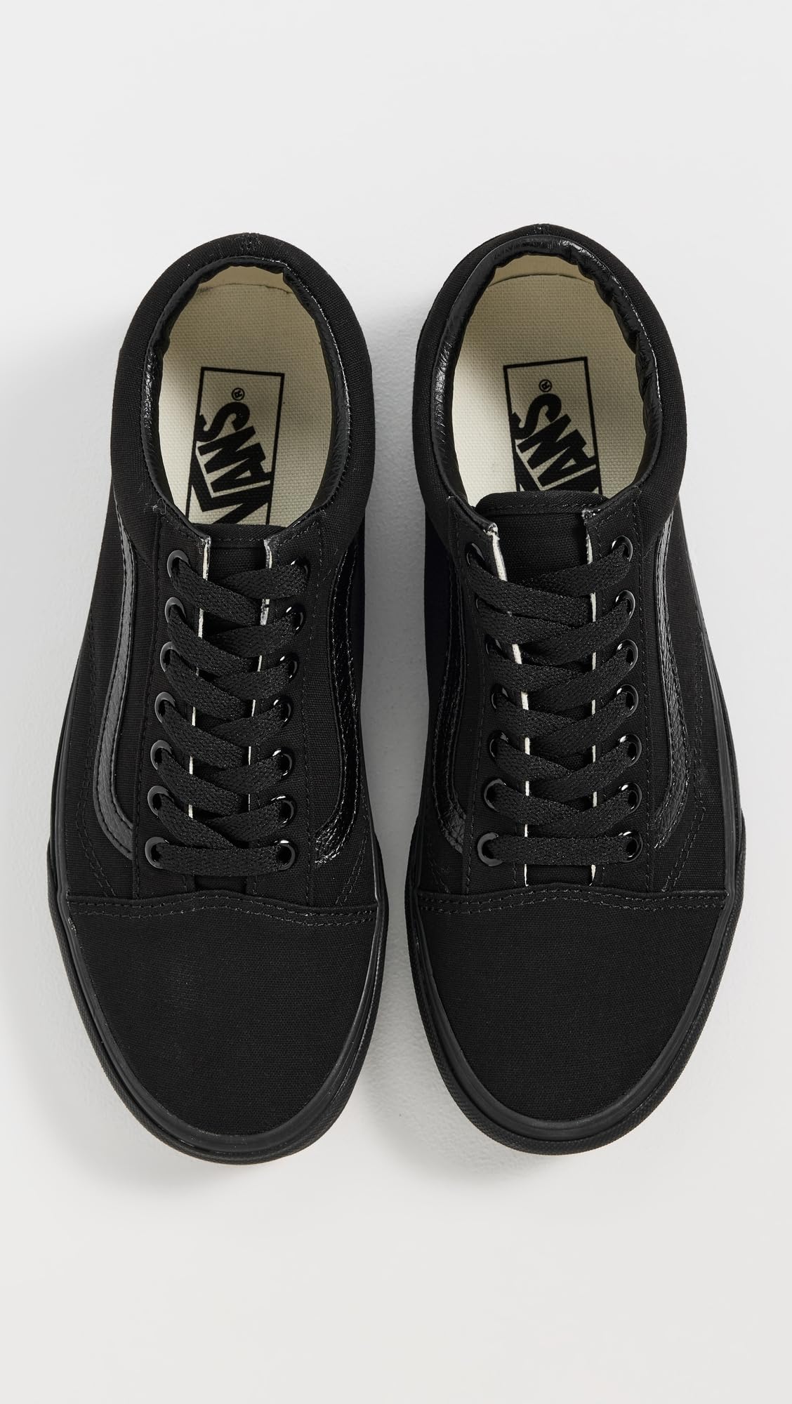 Grade School Vans Old Skool Canvas Shoes - Black/ White