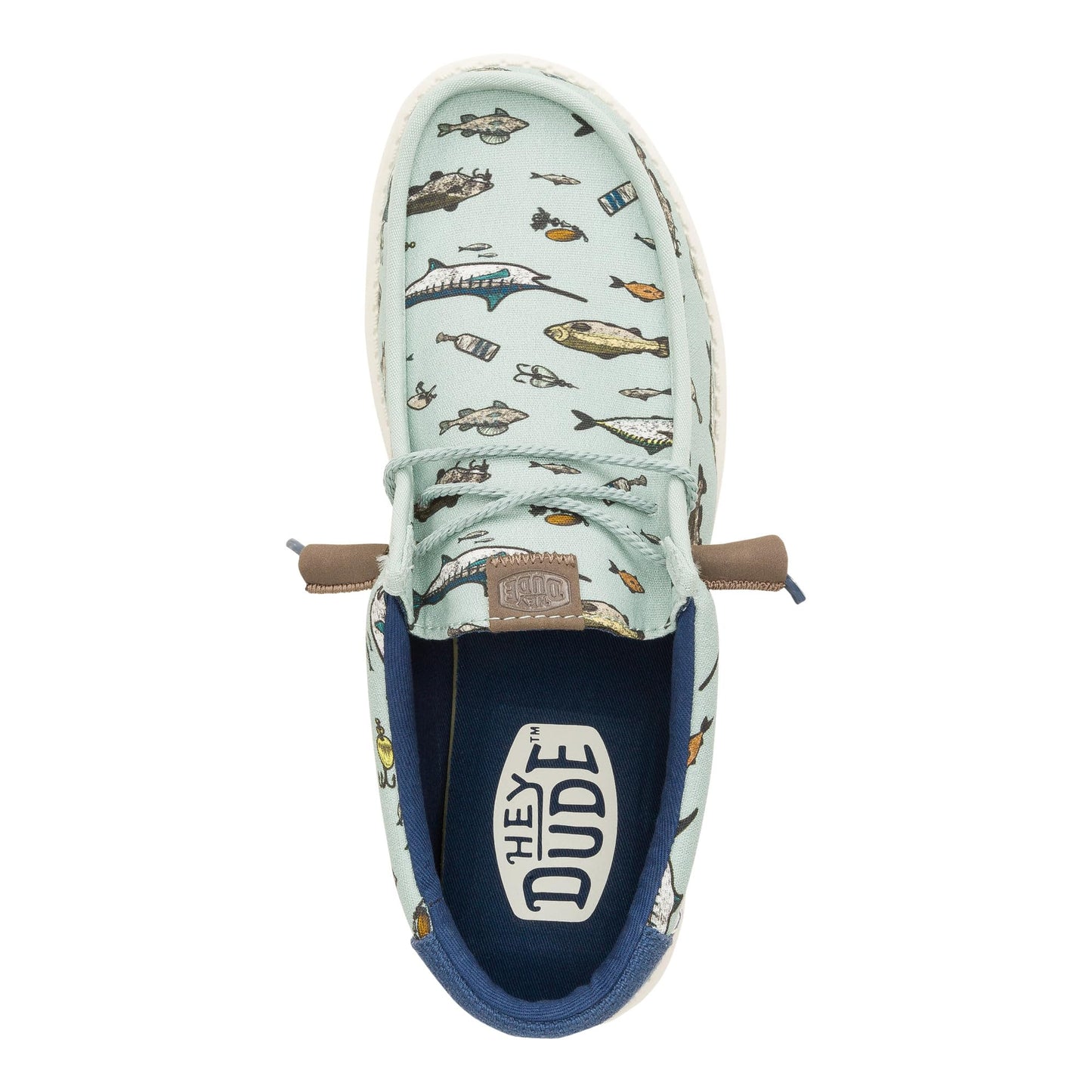 HEYDUDE Wally Marlin Cloud Blue/Sargasso Blue Size 9, Men’s Shoes, Men's Slip-on Loafers, Comfortable & Light-Weight