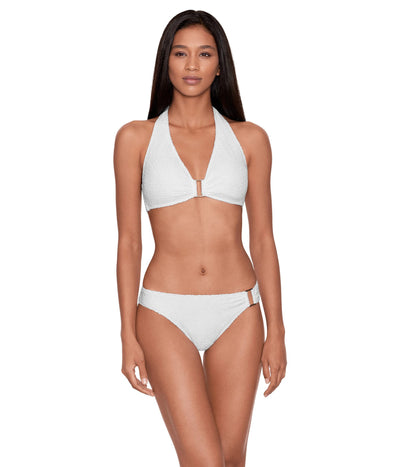 Lauren Ralph Lauren Crochet Ring Halter Bikini Top White 10