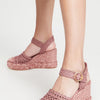 Tory Burch Women's Raffia Wedge Sandals, Pink Magnolia, 9 Medium US