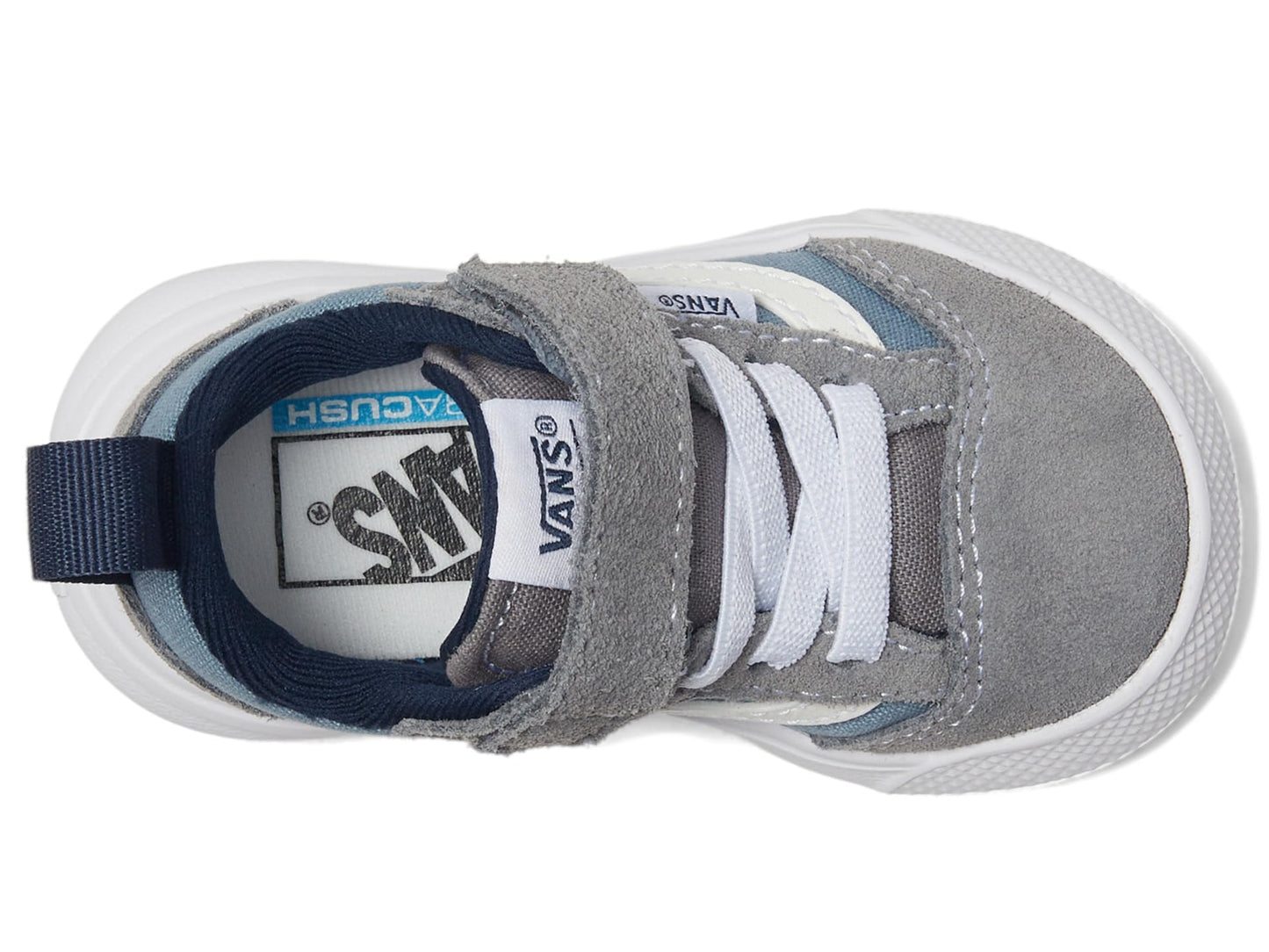 Vans Kids UltraRange 66 V (Toddler) Sneaker, Gray/White/Blue, 8 US Unisex