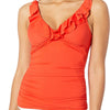 LAUREN RALPH LAUREN Beach Club Solids Ruffle U/W Tankini Red 12