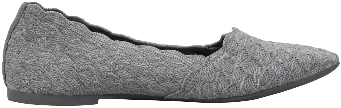 Skechers Women's Cleo-Honeycomb Ballet Flats, Light Grey, 9.5