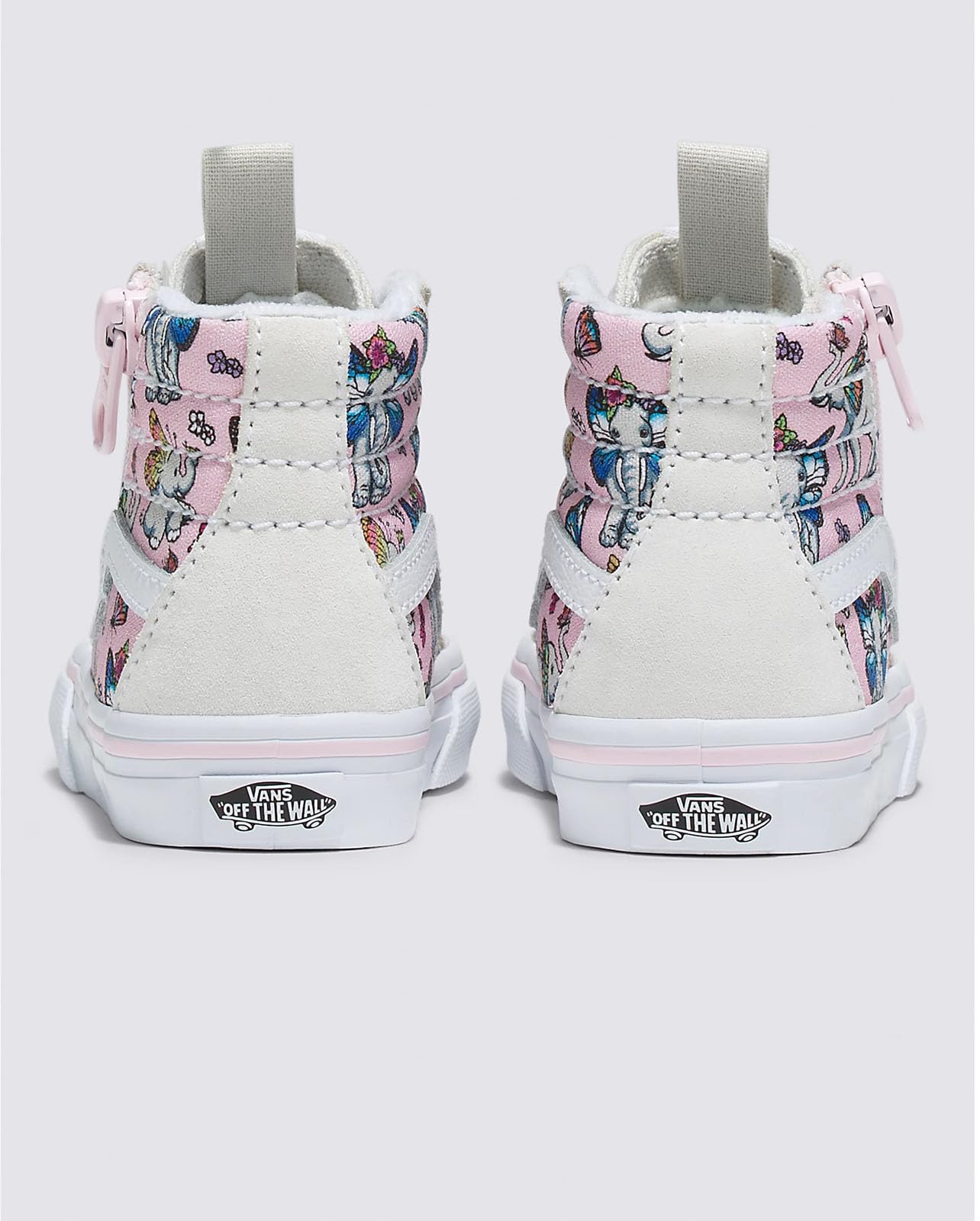 Vans - Toddlers Sk8-Hi Reissue Side Zip Shoes, Color Suede Emboss Grey/Pink, Size: 6 M US Toddler