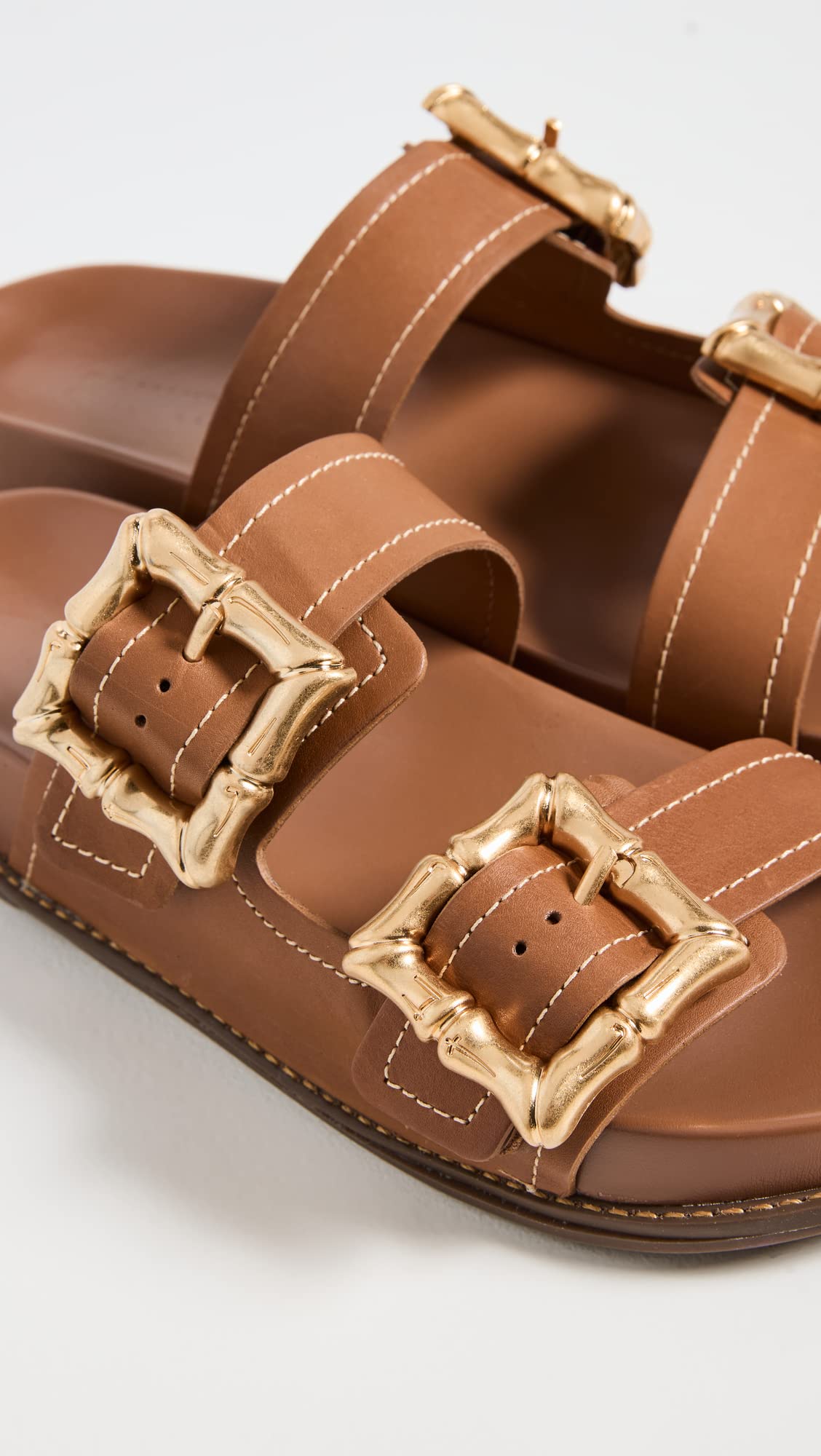 SCHUTZ Women's Enola Slides, New Wood, Brown, 8 Medium US