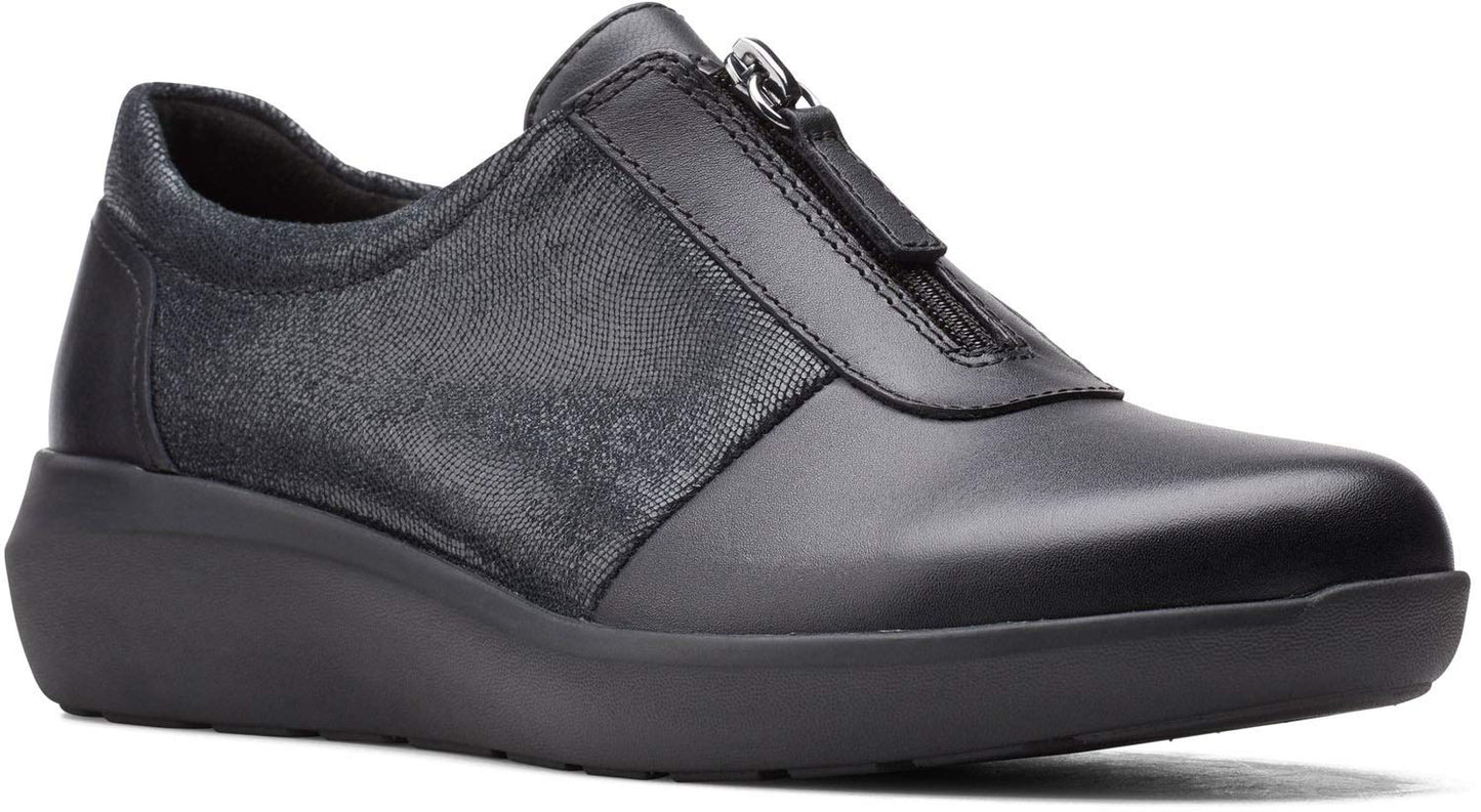 Clarks womens Kayleigh Sail Loafer, Black Interest Suede Combi, 7 US