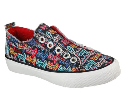 Skechers Women's BOBS B Free Woof Crush Sneakers, Black/Multi, 8.5