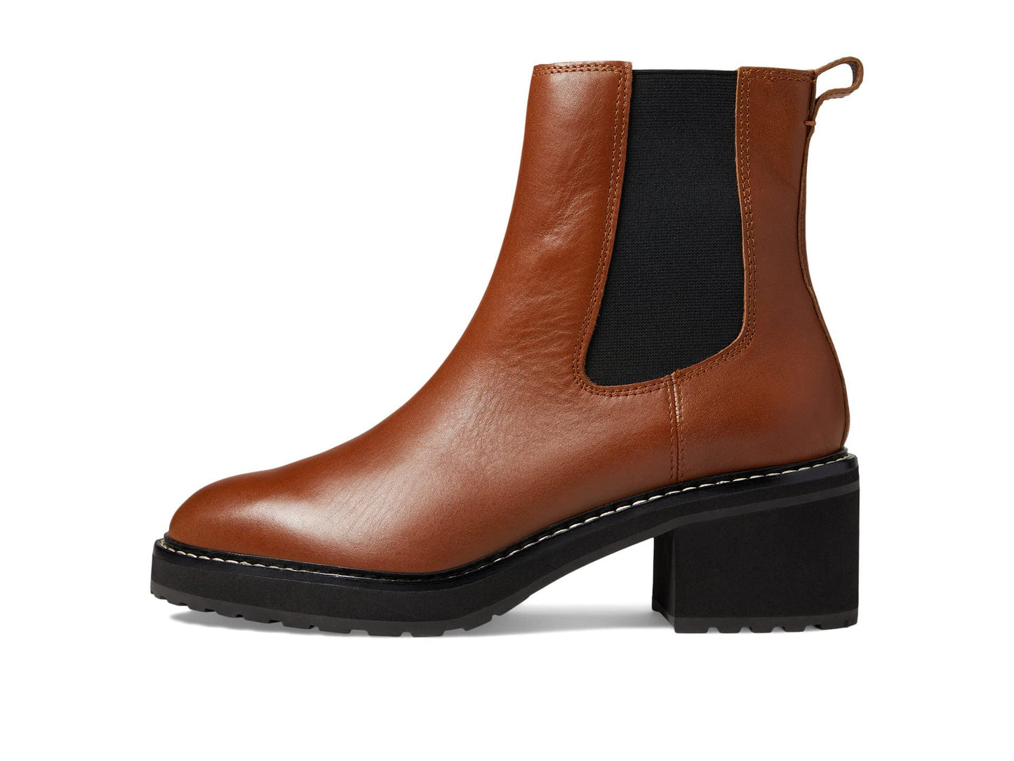 Madewell The Carina Platform Chelsea Boots for Women - Leather Upper, Classic Round Toe Silhouette, and Textile Insole Dried Maple 8.5 M