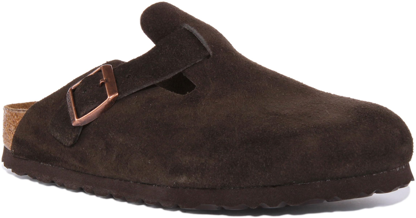 Birkenstock Classic Boston Unisex Adult Clogs, Brown Mocha Wb, 37 EU Schmal