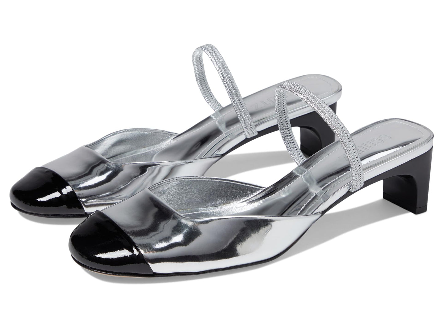 Schutz, Women's, Bertie, Preto/Prata, 9.5, M
