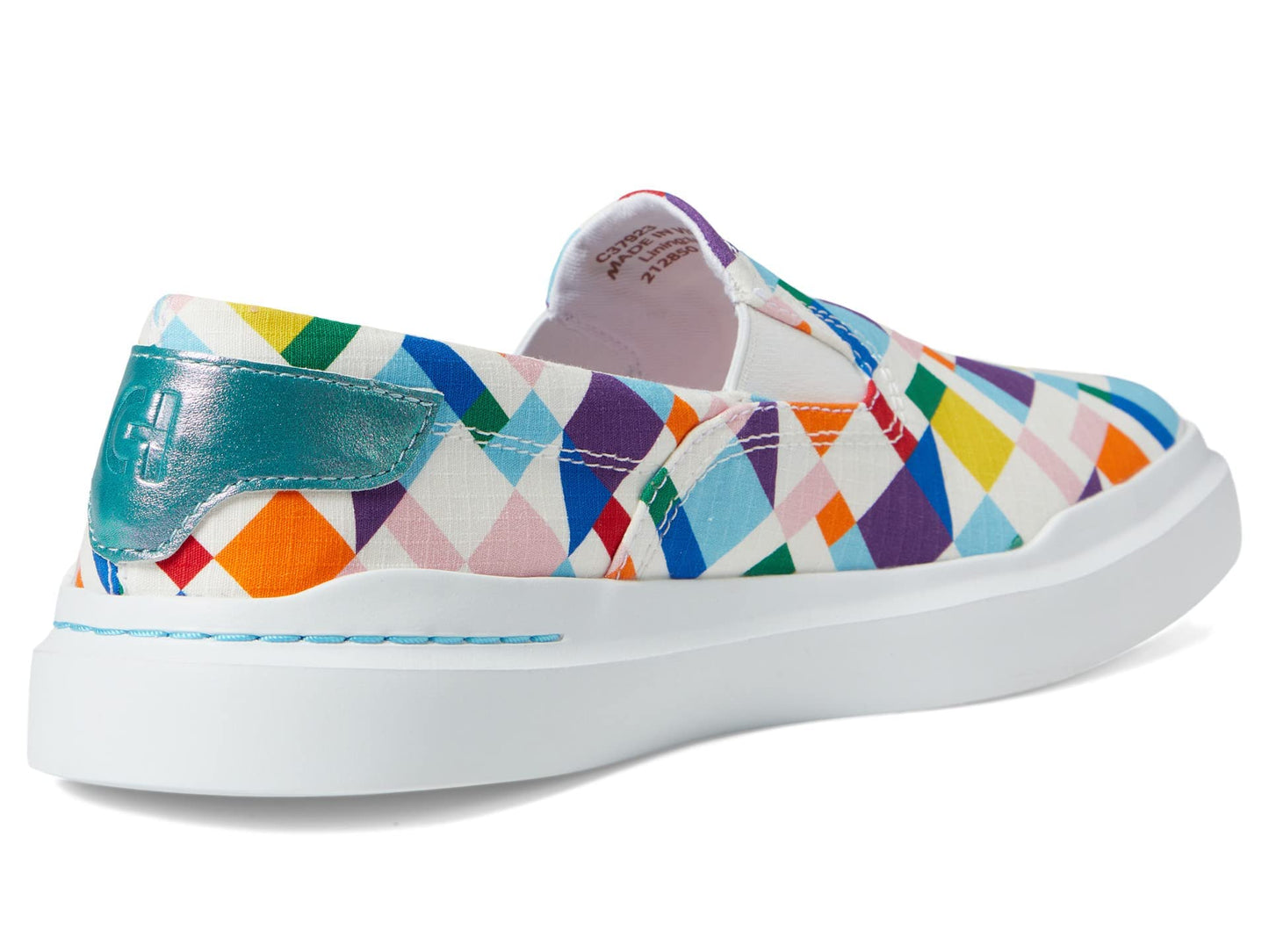 Cole Haan® Grandpro Rally Canvas Men’s Slip-On Sneakers – Man-Made Upper and Outsole – Printed Design Pride 8 D - Medium